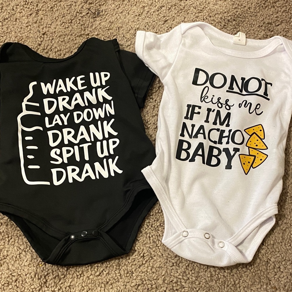 Playful Black and White Baby Bodysuits Set